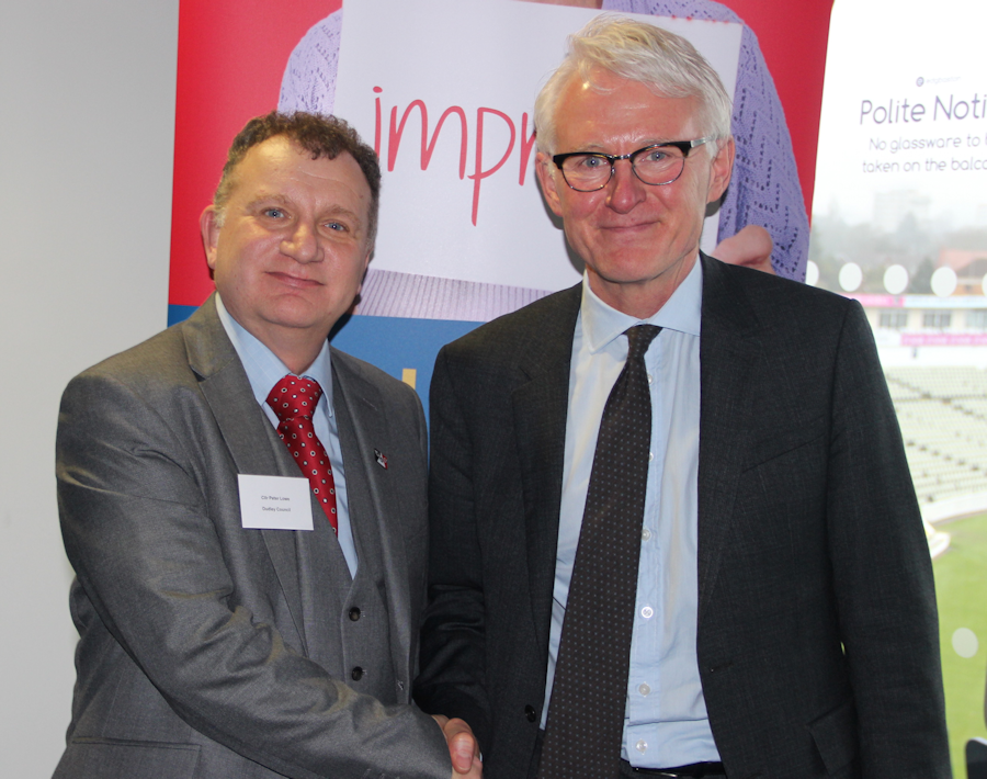 Cllr Pete Lowe (left) of WMCA with Norman Lamb MP at the Thrive West Midlands launch