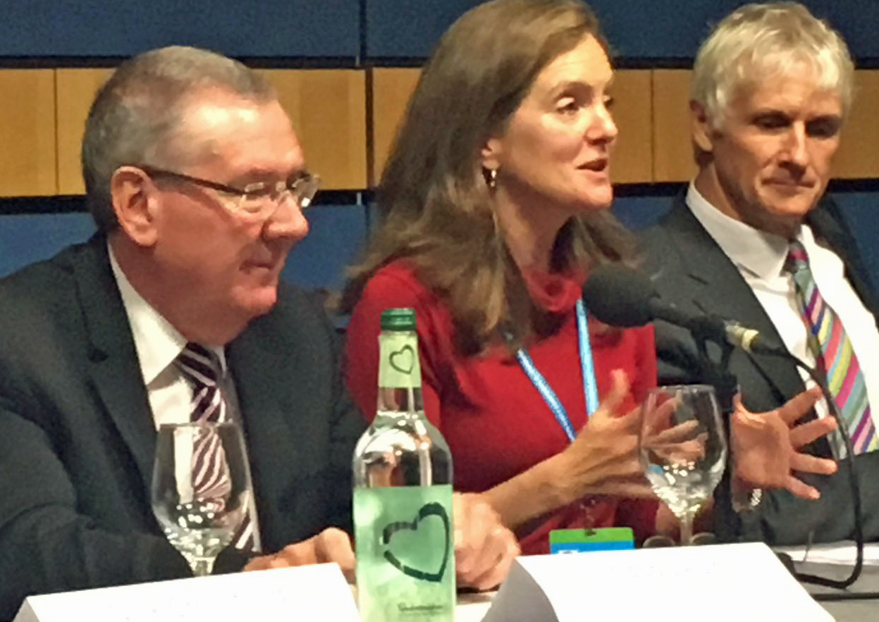 WMCA chair Cllr Bob Sleigh, left, Laura Shoaf of Transport for West Midlands, and Mark Rogers, chief executive of Birmingham City Council at a conference fringe event.