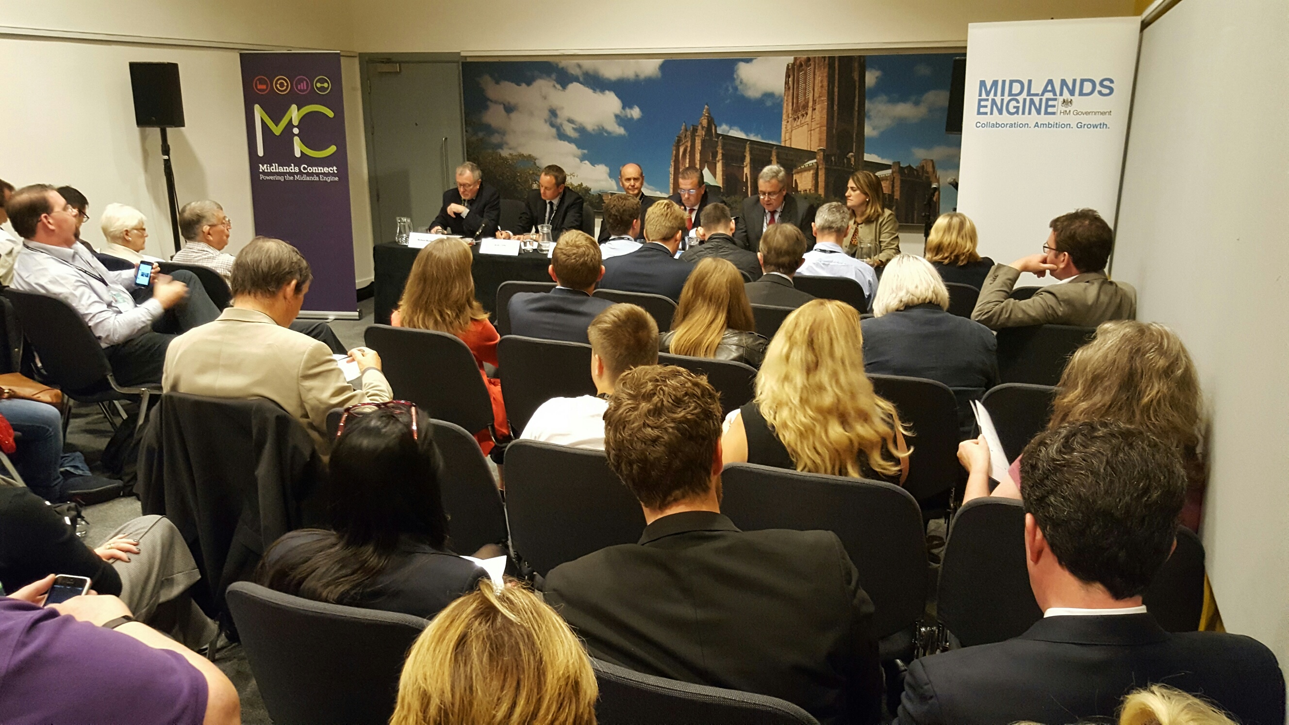 A packed room at the Midlands Connect/Midlands Engine fringe at the Labour conference