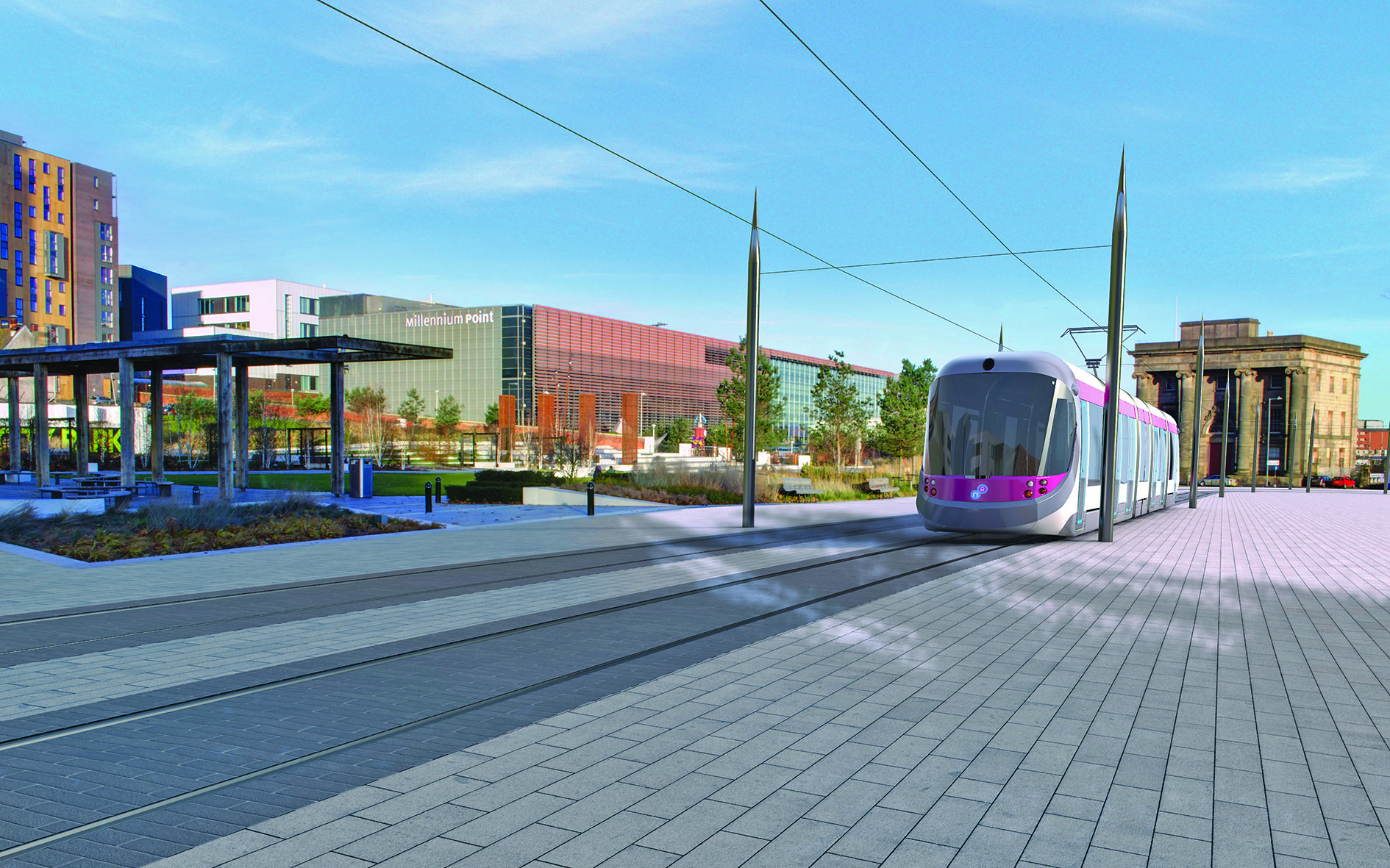 How the Midland Metro extension to Birmingham Curzon could look
