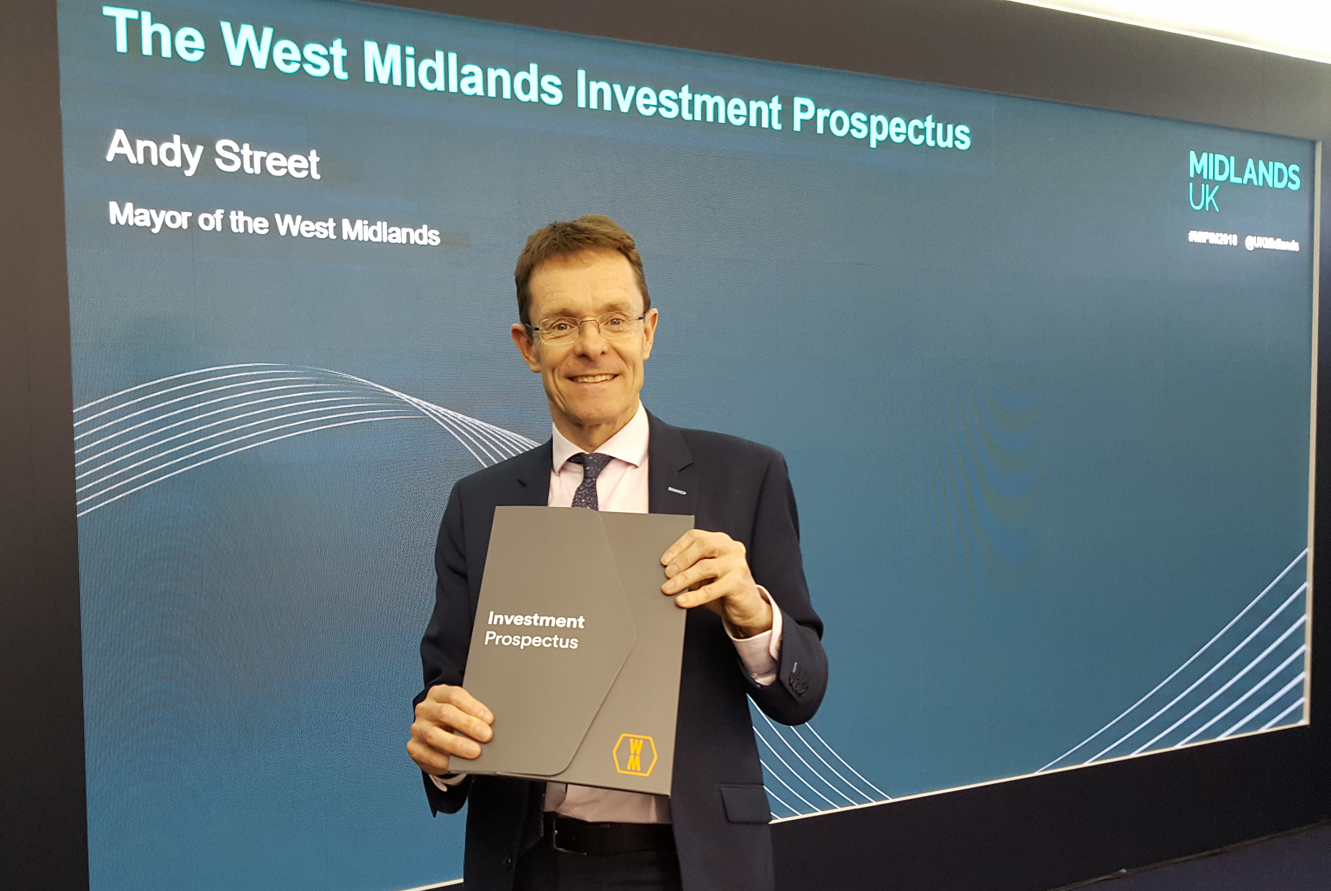 Mayor of the West Midlands Andy Street launches the region's Investment Prospectus at MIPIM 2018