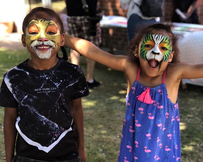A pair of roaring tigers at the Bromford block party, Oaklands Road, Wolverhampton