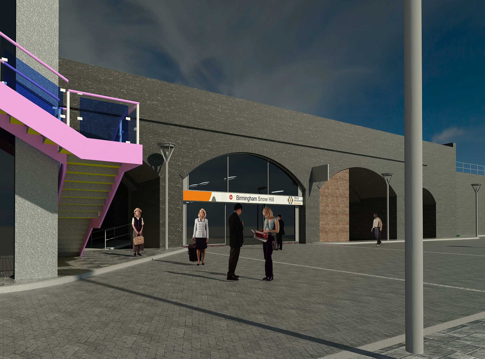CGI of the new eastern entrance at Snow Hill Station offering passengers a direct link between tram and train services
