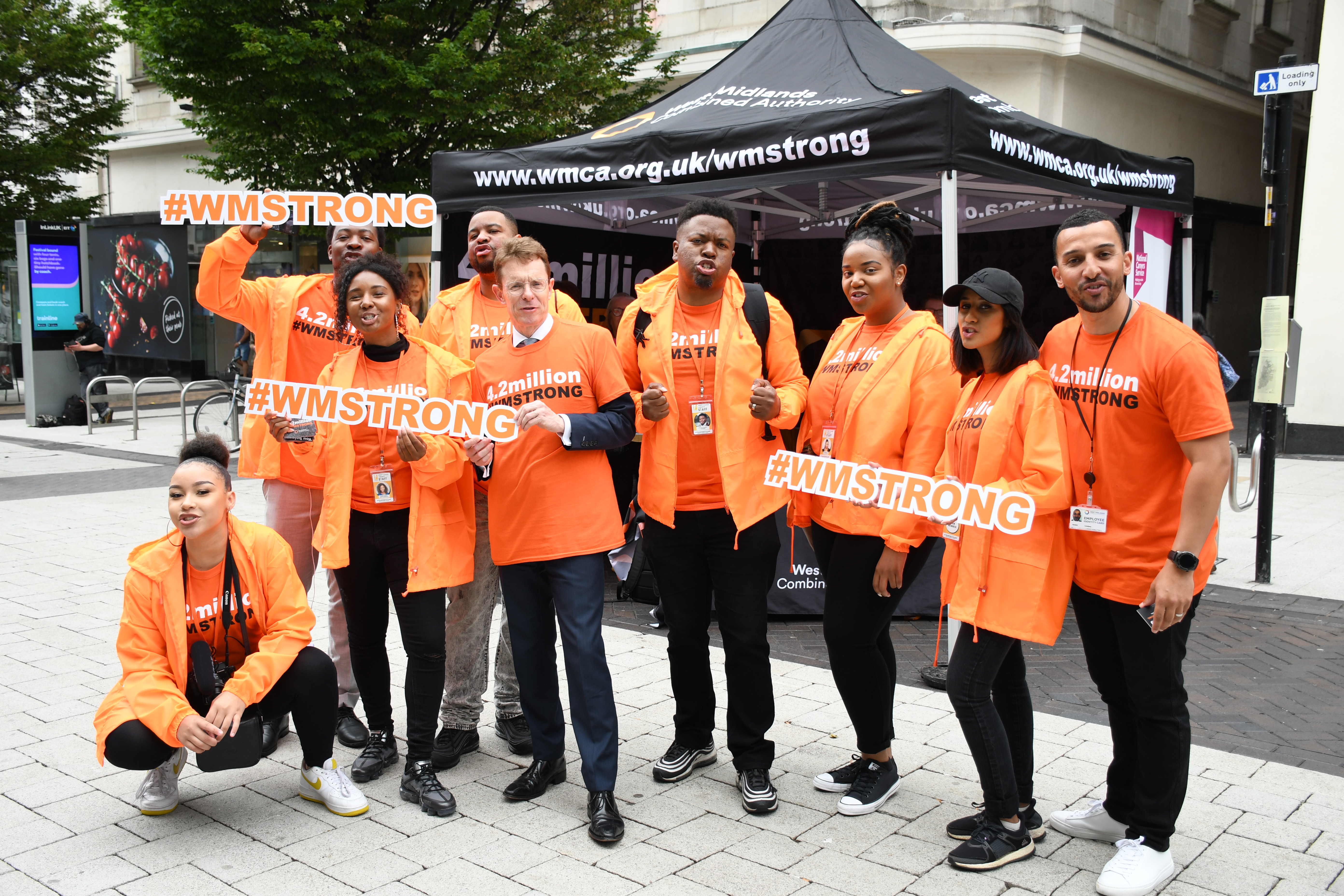 Staff from First Class Legacy and WMCA at the campaign event in Birmingham High Street