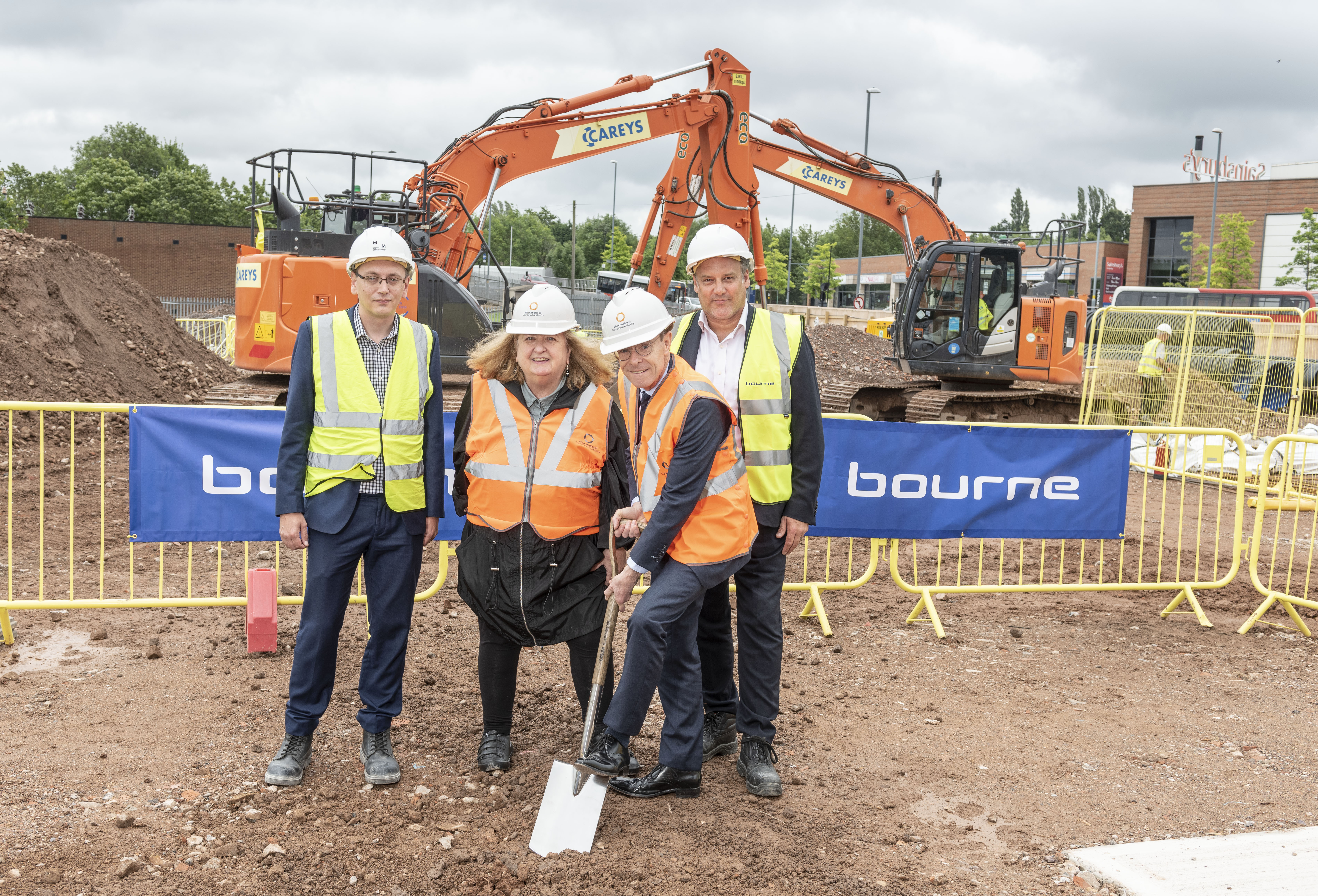 From Left: Craig Fitzgerald of Mott MacDonald, cllr Kath Hartley, Mayor of the West Midlands Andy Street and Karl Butters of Bourne Parking