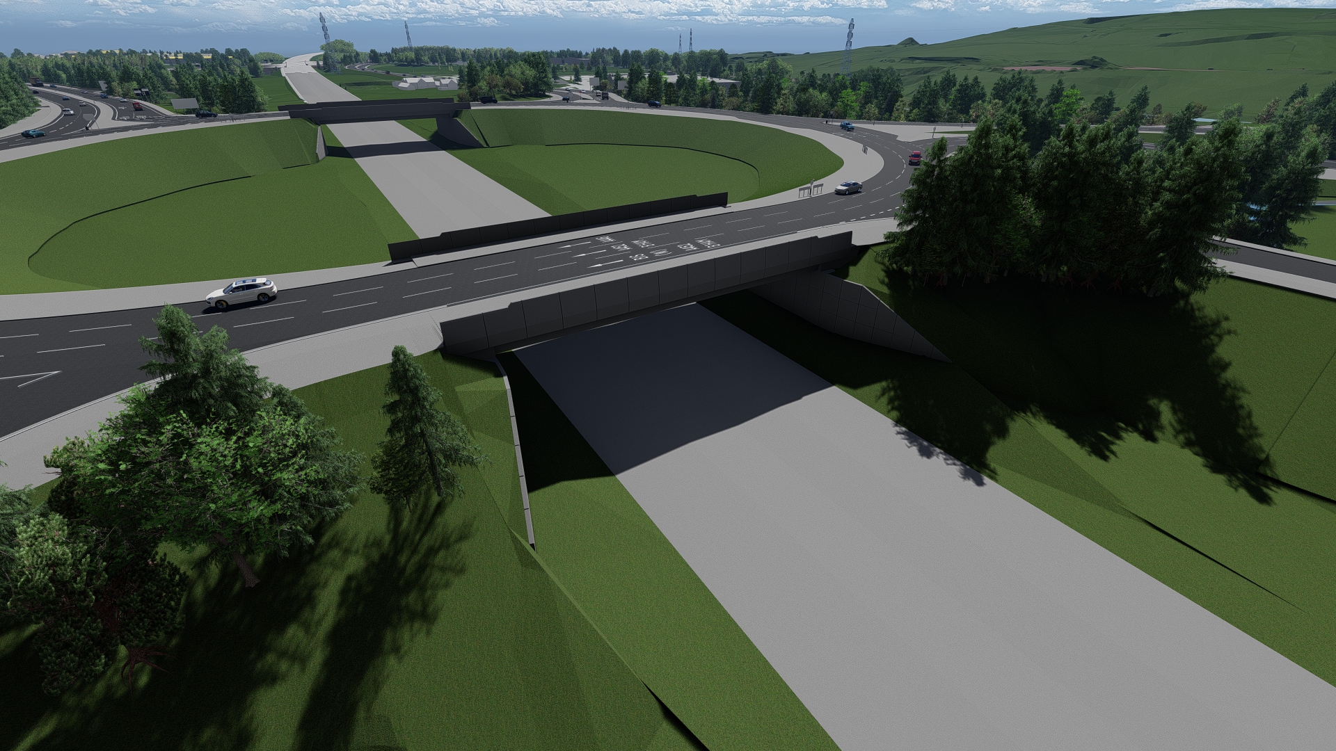 An artist’s impression of the access route to the new HS2 Interchange Station and the Arden Cross development site