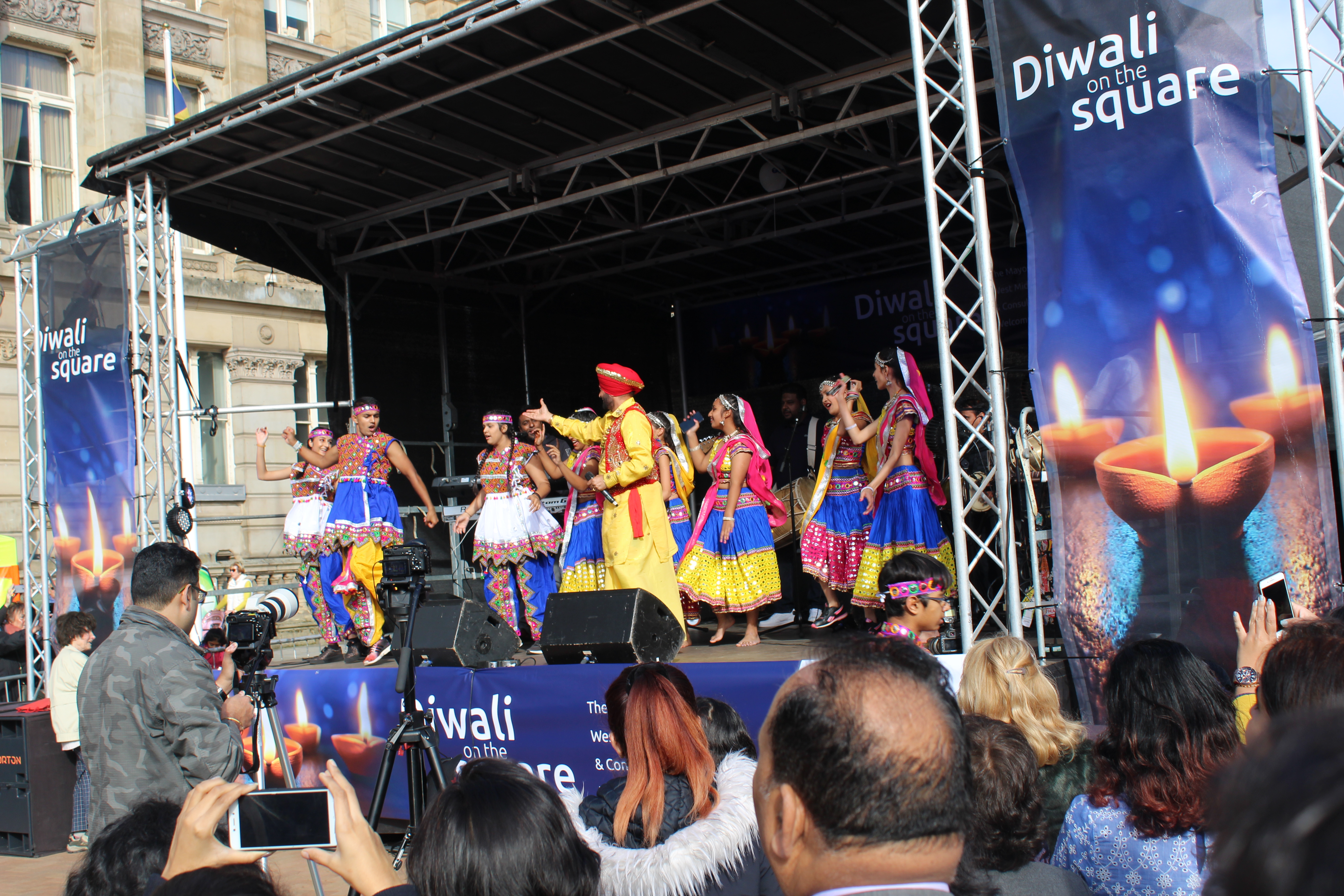 Performers take to the stage during Diwali on the Square 2018