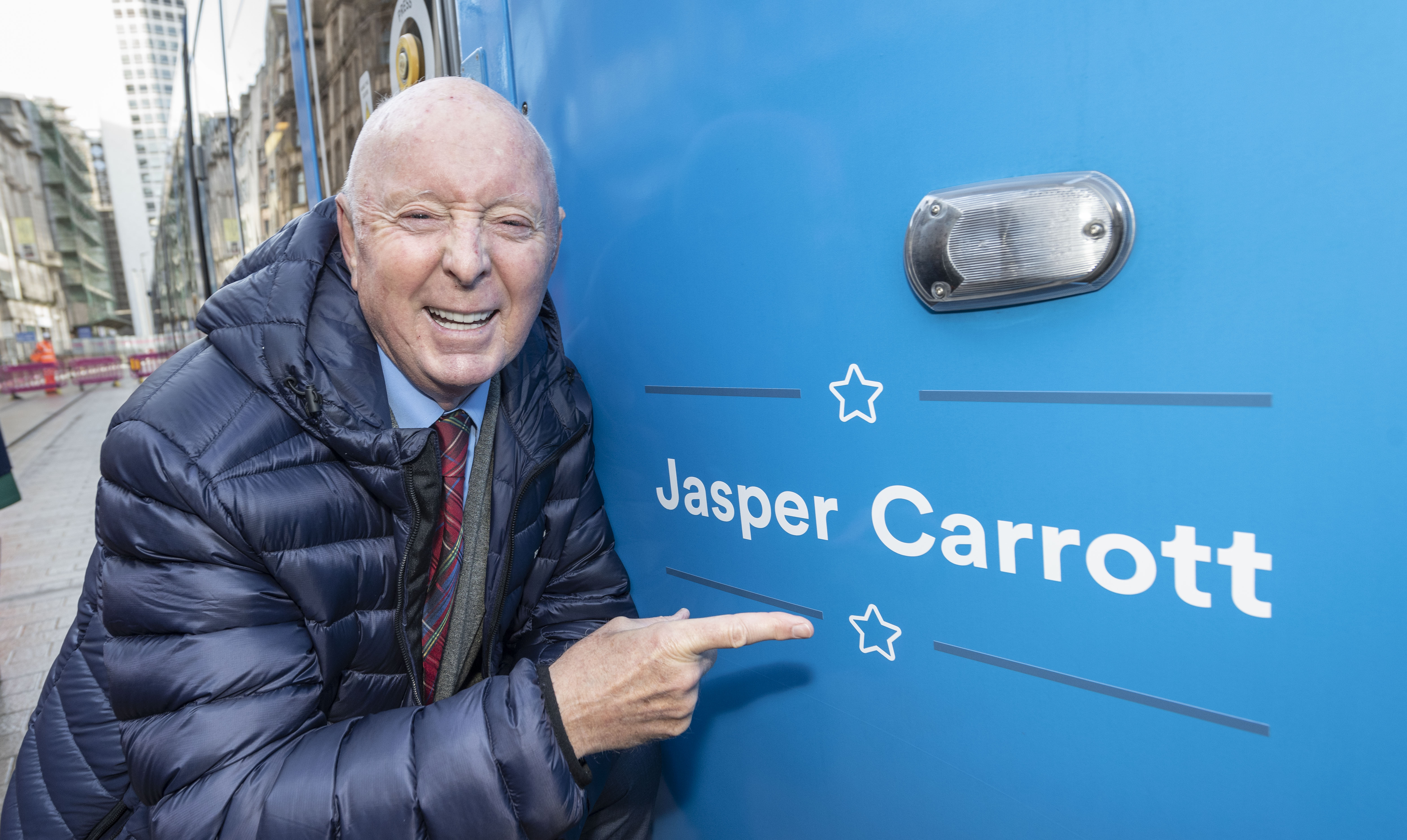 Jasper Carrott unveils tram named in his honour