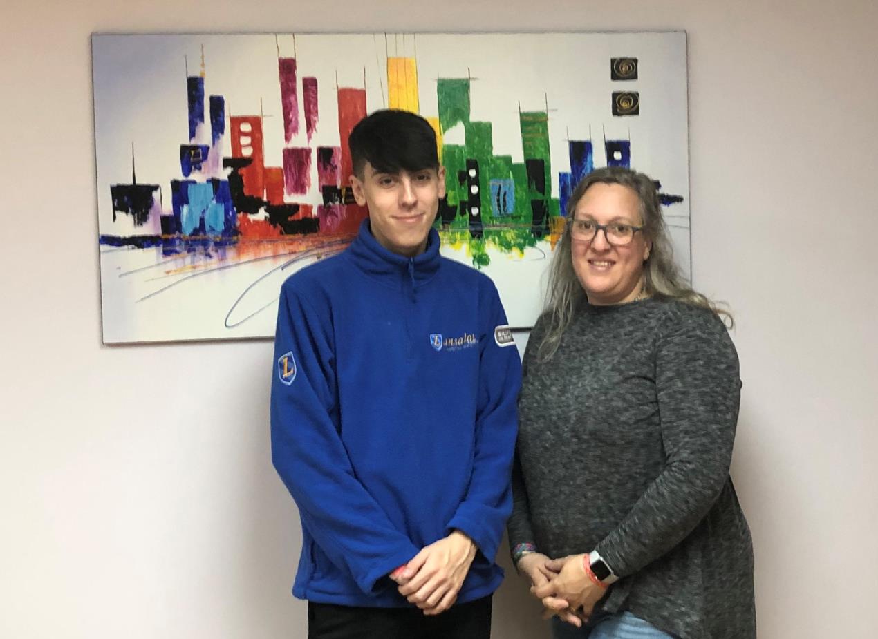 L-R Apprentice Connor Lines is pictured with Jay Rixon, operations manager at Lansalot