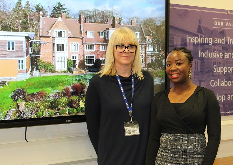 L-R Mel Lenehan, principal and chief executive of Fircroft College of Adult Education, is pictured with Regina, one of the 12 learners who have just completed the Free Thinking course funded by the WMCA