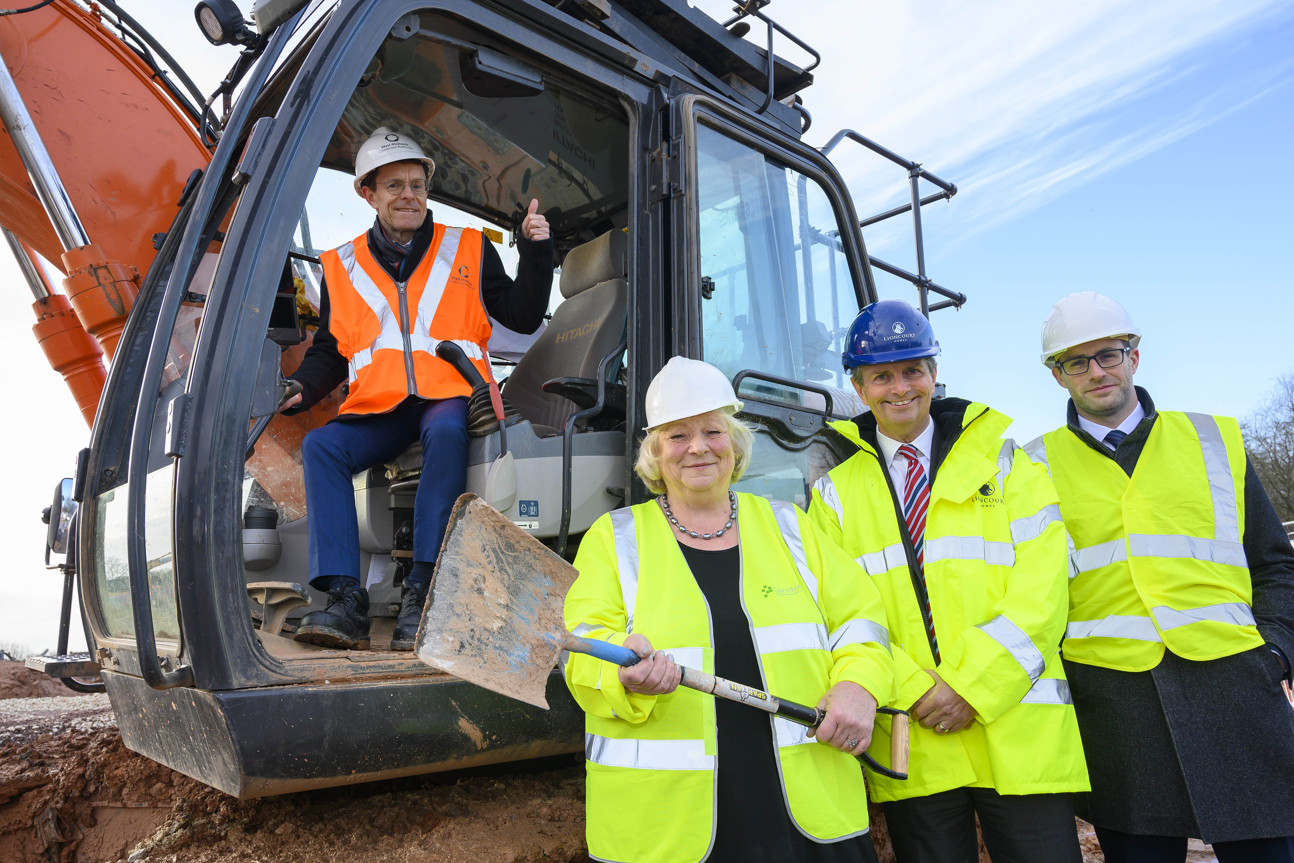L-R Mayor of the West Midlands Andy Street is pictured at the site with Cllr Yvonne Davies, leader of Sandwell Council, Colin Cole, chief executive of Lioncourt Homes and Ed Bradburn, investment director for Frontier Development Capital’s property team