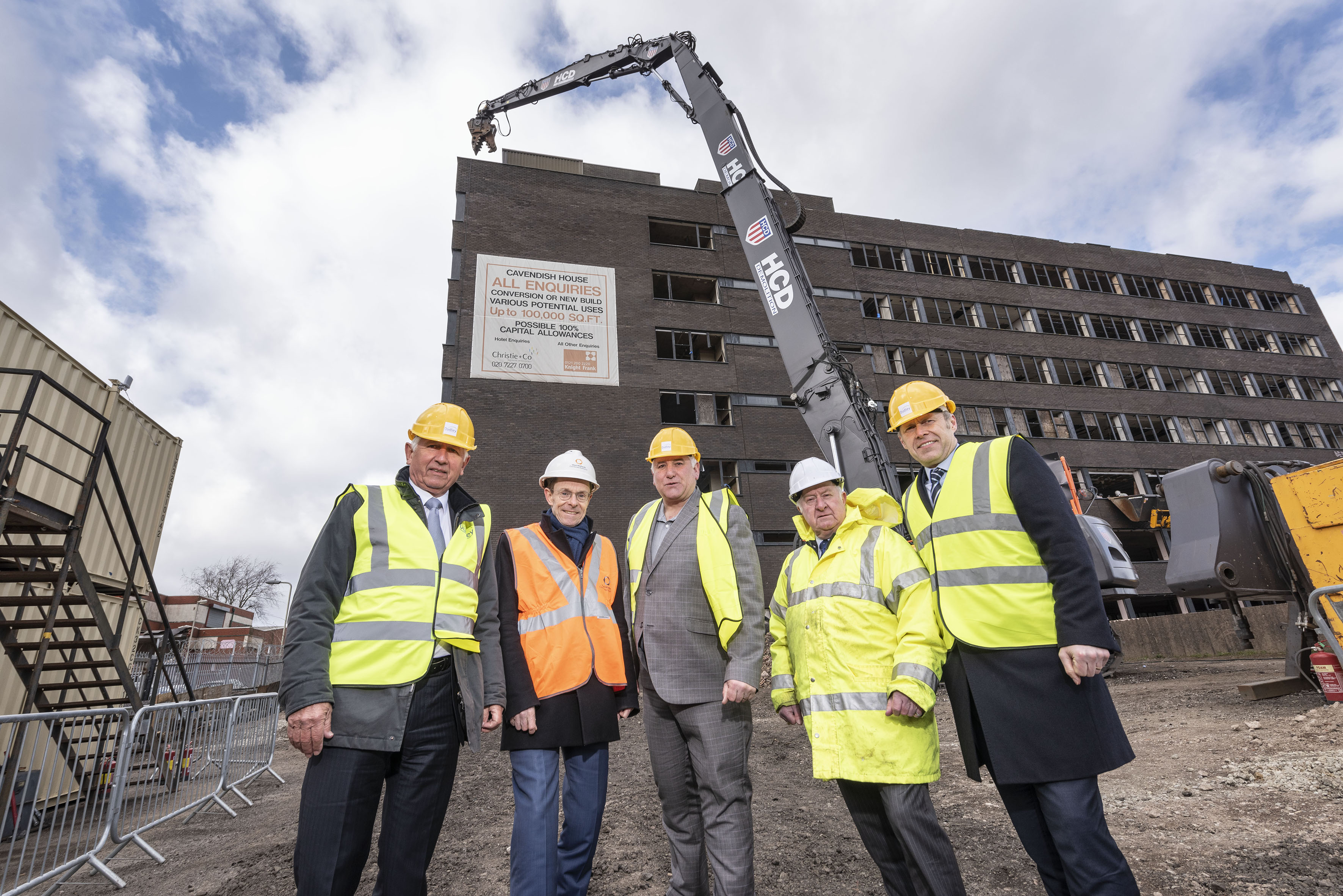 From left: Jeremy Knight-Adams, owner of developer Avery Dudley, Mayor of the West Midlands Andy Street, Cllr Pat Harley, Cllr Mike Bird and Jon Bramwell