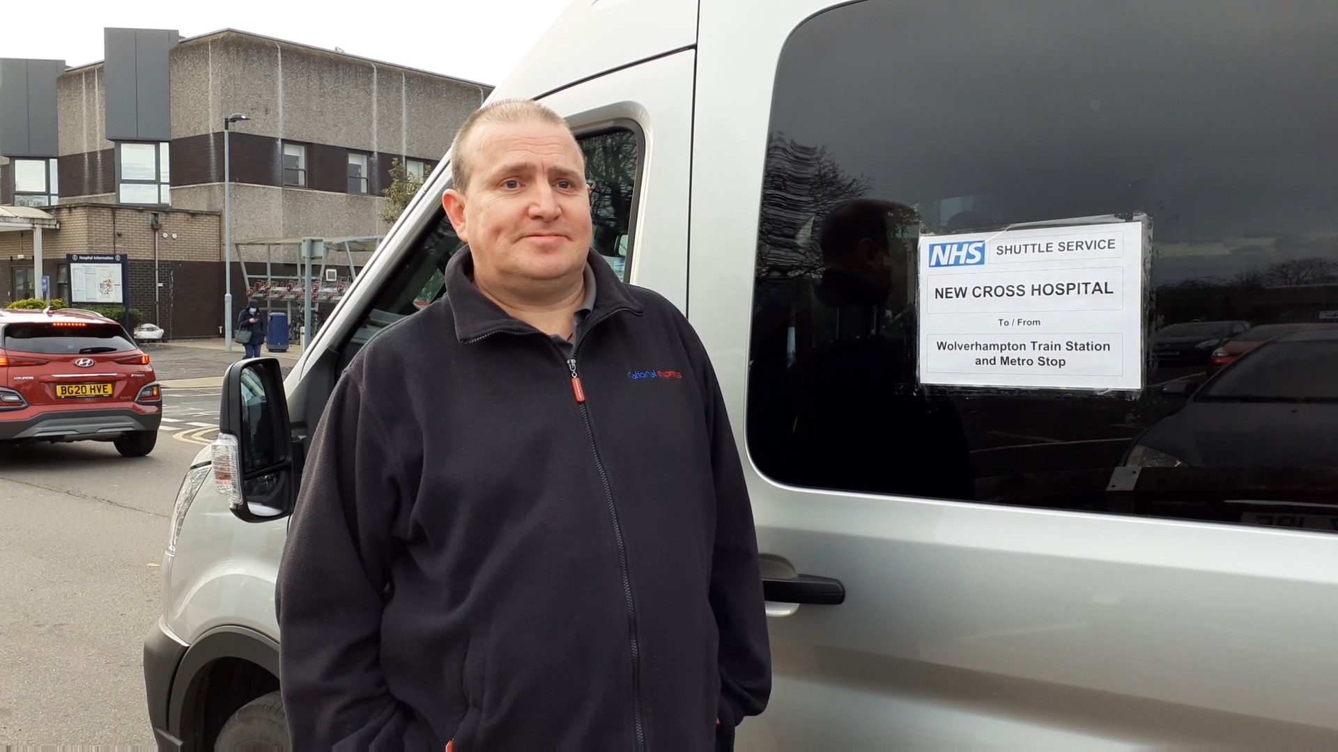 Ring and Ride driver Paul Matthews at New Cross Hospital in Wolverhampton
