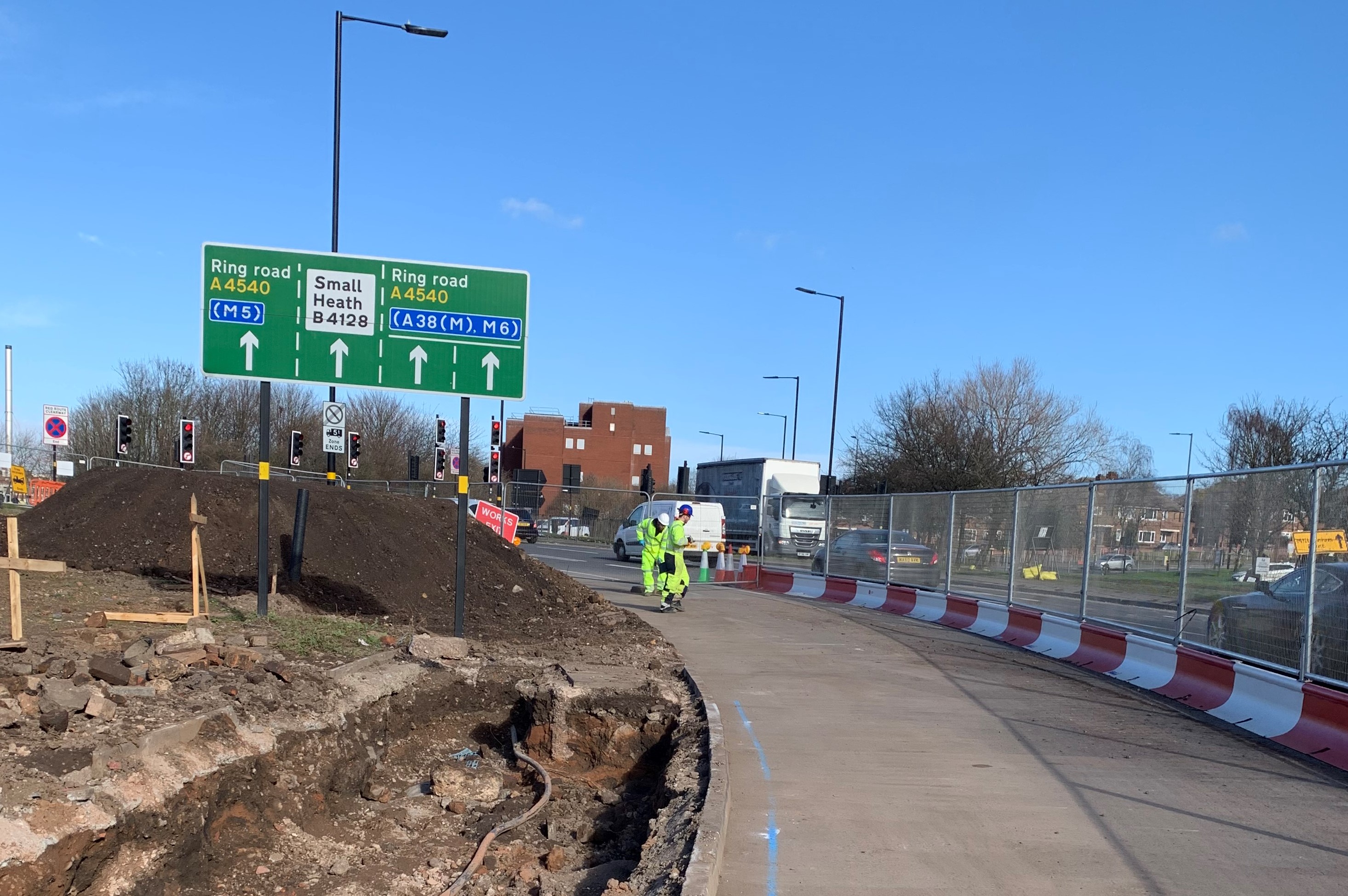 Works on A45 approaching Bordesley Circus