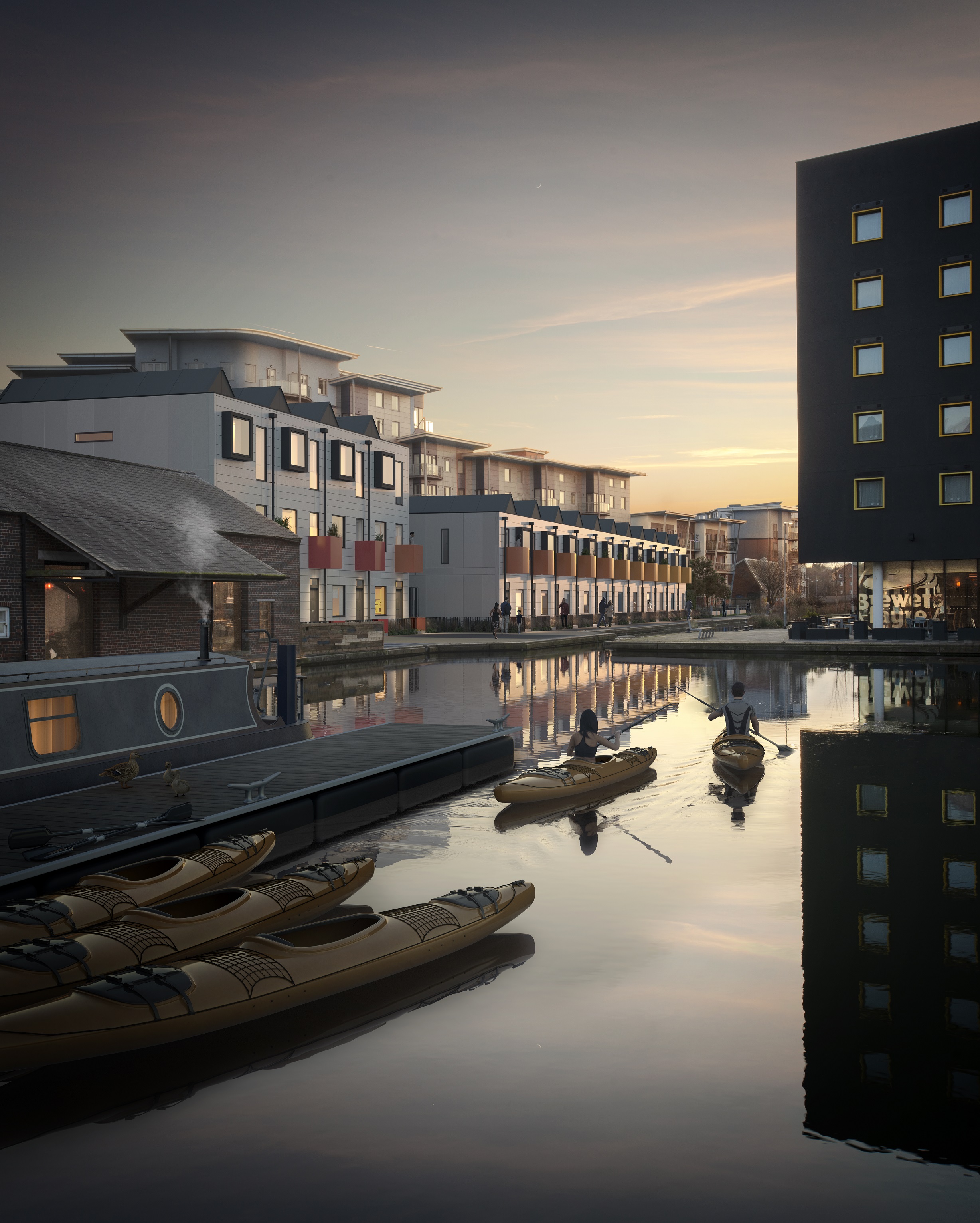 CGI image of how the new Walsall Waterfront scheme will look