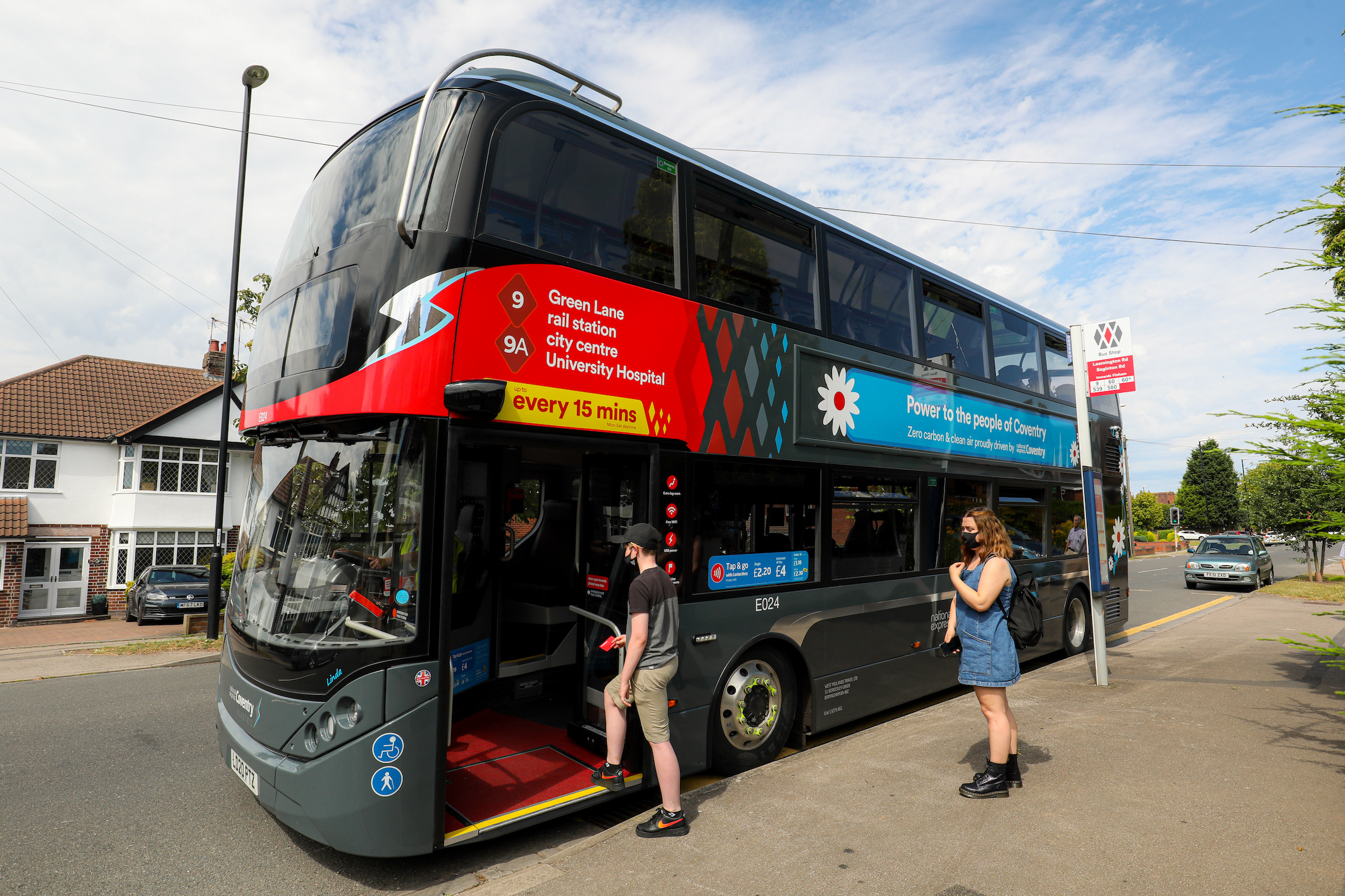 Electric bus in Coventry. Photo credit: National Express West Midlands