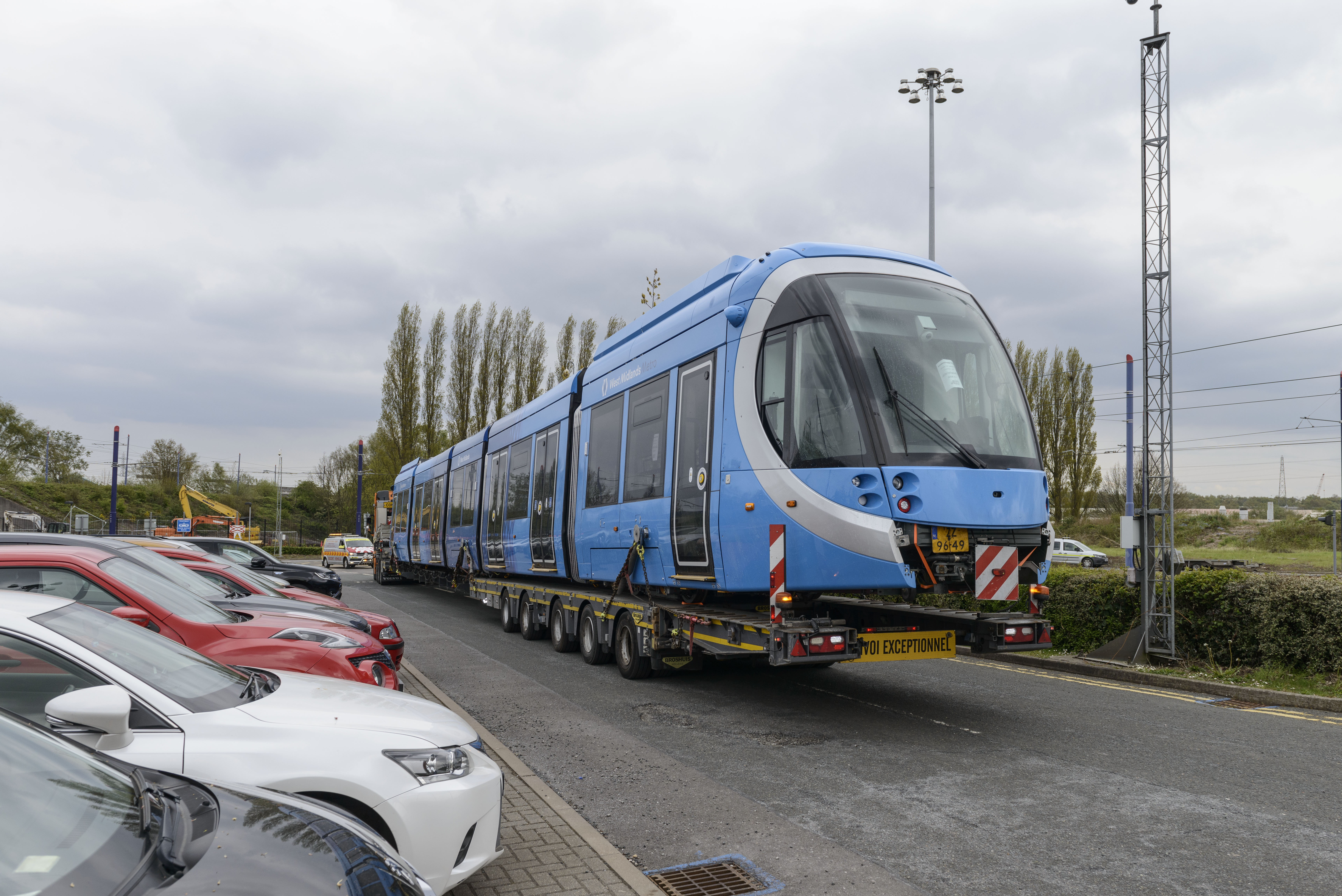 First of eight new trams delivered ready for expansion of West Midlands Metro lines