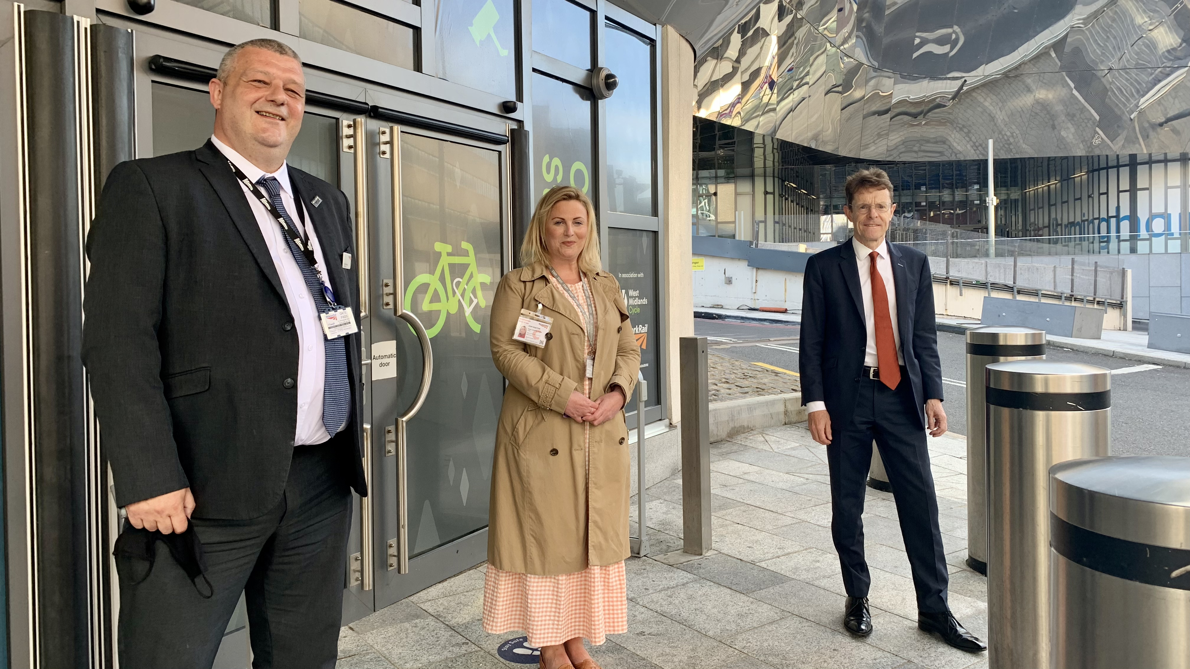 From left: Craig Stenning Birmingham New Street station manager, Emma Crowton, Transport for the West Midlands, Andy Street Mayor of the West Midlands