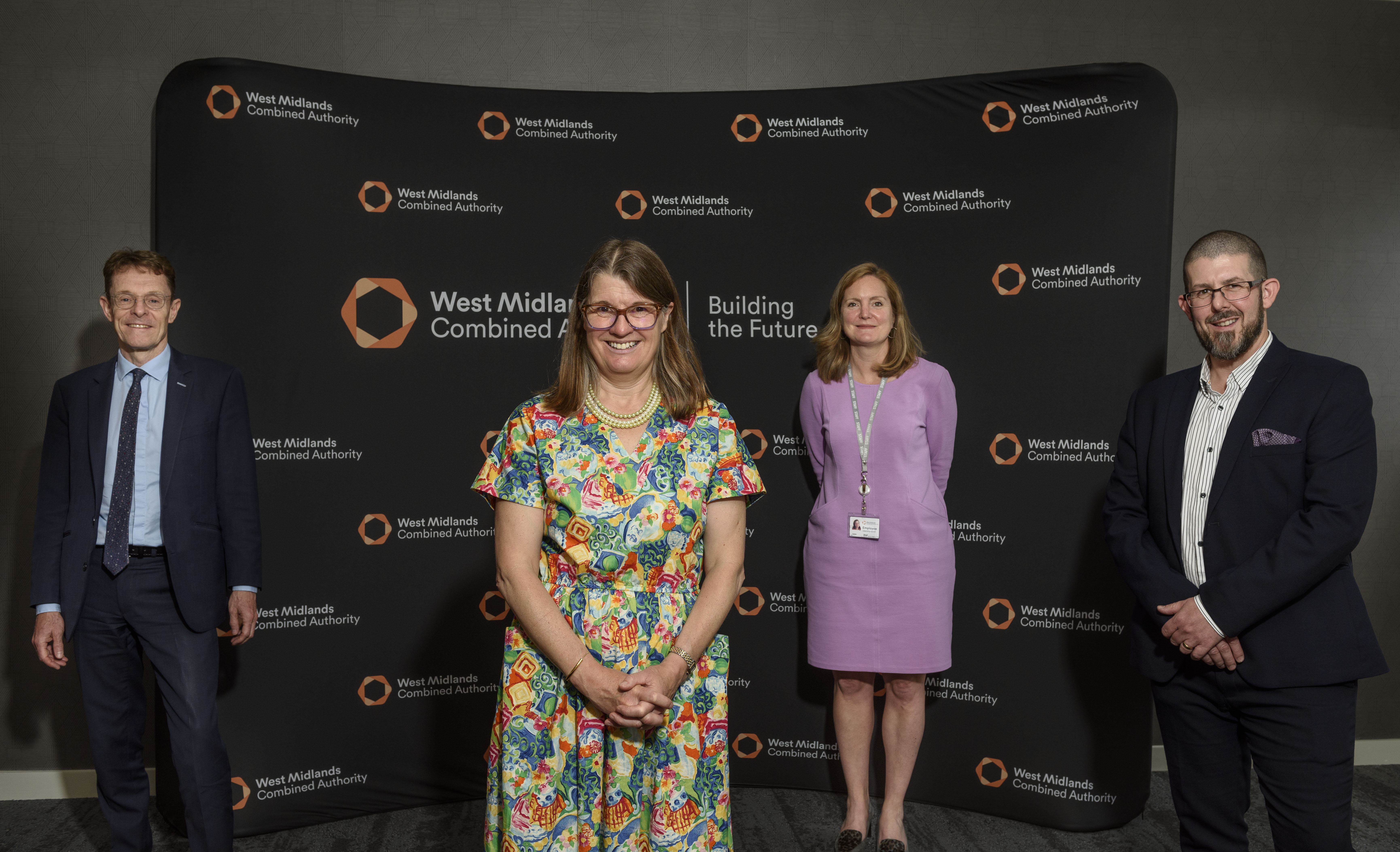 From left: Mayor Andy Street, Transport Minister Rachel Maclean, WMCA interim chief executive Laura Shoaf and TfWM's director of policy, strategy and innovation Mike Waters