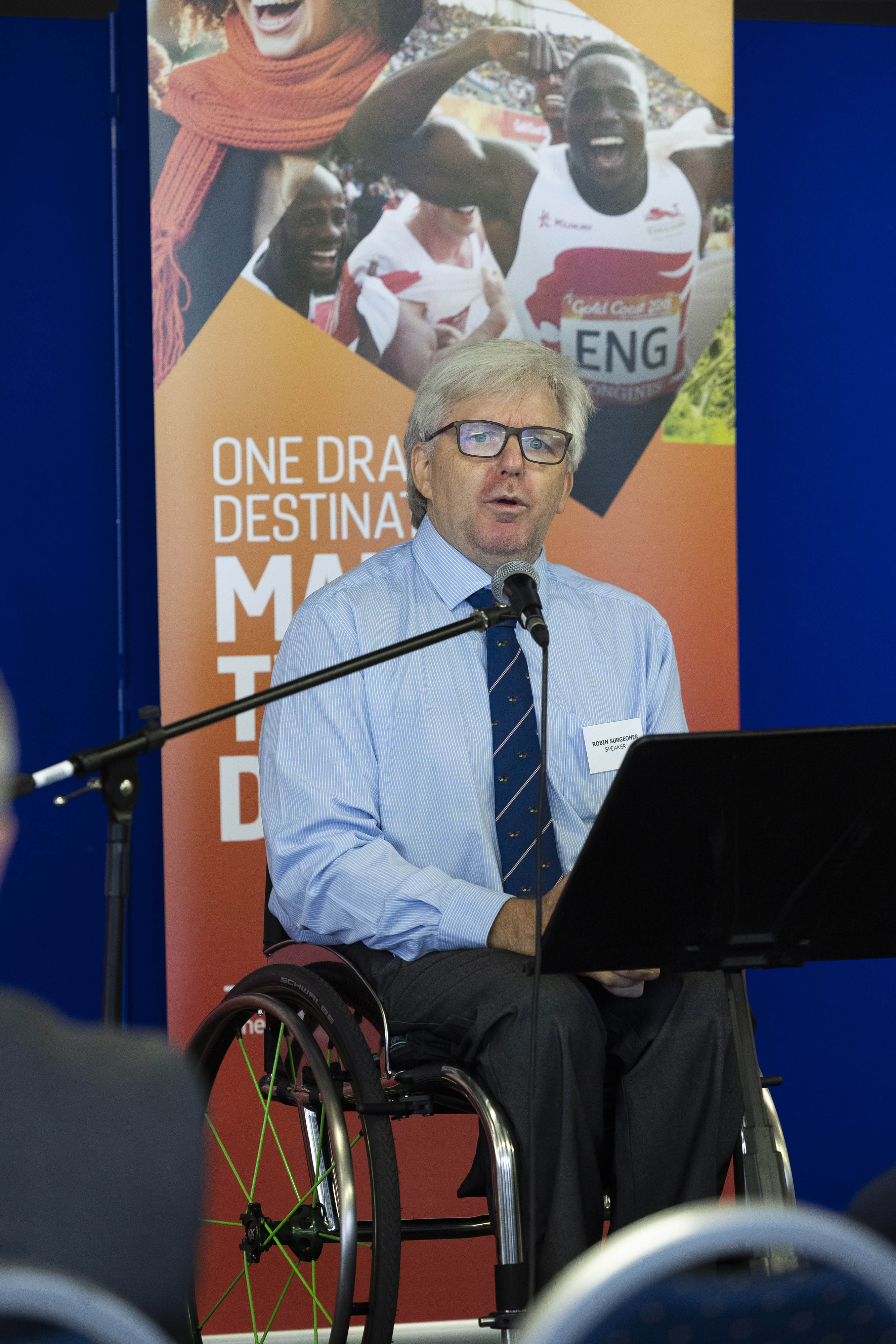 Para athlete and cultural performer Robin Surgeoner told delegates about the virtues of growing up in the West Midlands