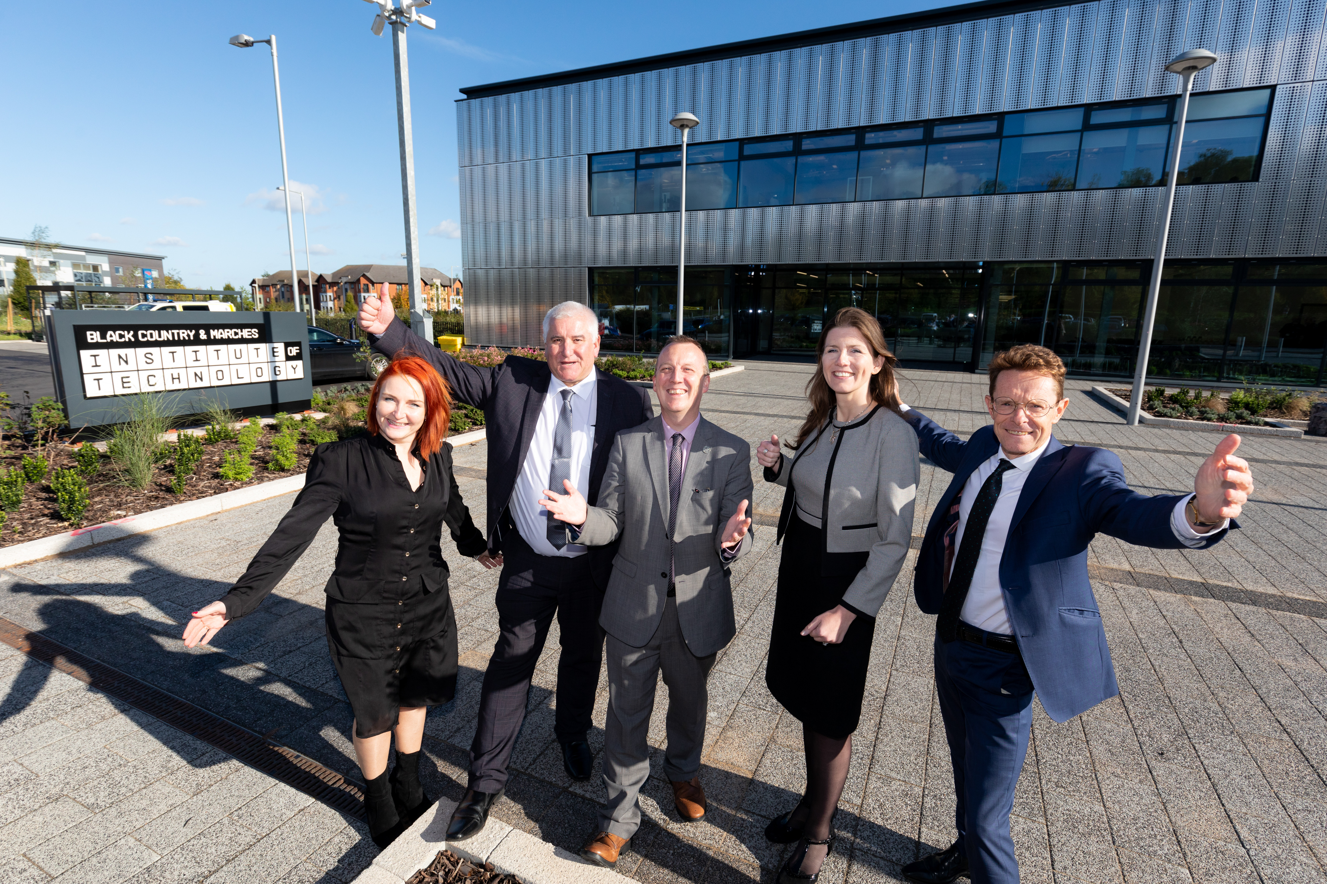 From left: Julie Nugent, WMCA director of productivity and skills, Cllr Patrick Harley, leader of Dudley Council, Neil Thomas, principal and chief executive of Dudley College of Technology, Michelle Donelan, Minister of State for Higher and Further Education and Andy Street, Mayor of the West Midlands and chair of the WMCA