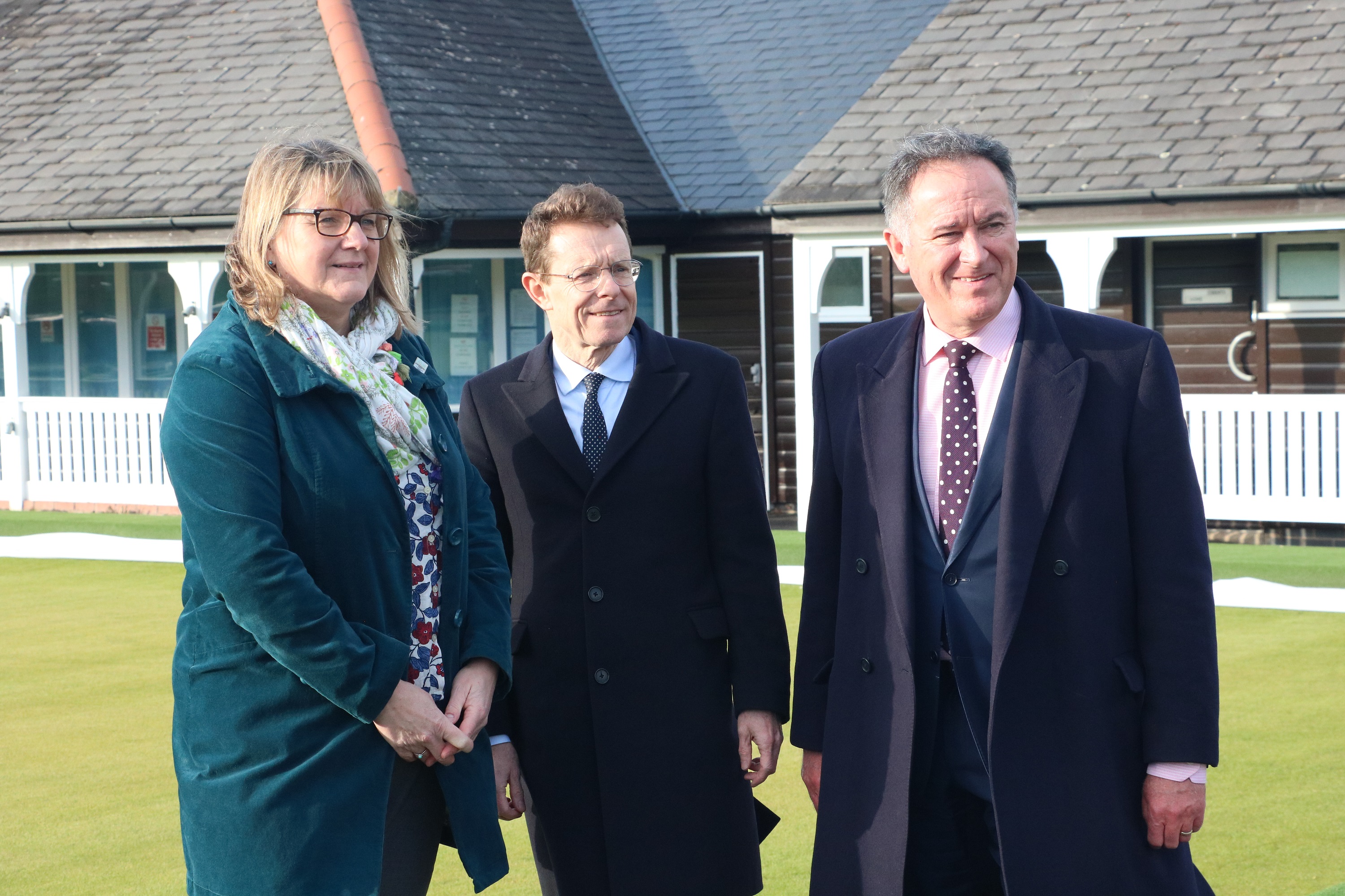 Pictured at Victoria Park are (L-R) Rose Winship, Warwick District Council’s head of Culture, Tourism and Leisure; Andy Street, Mayor of the West Midlands; and Councillor Andrew Day, Leader of the council