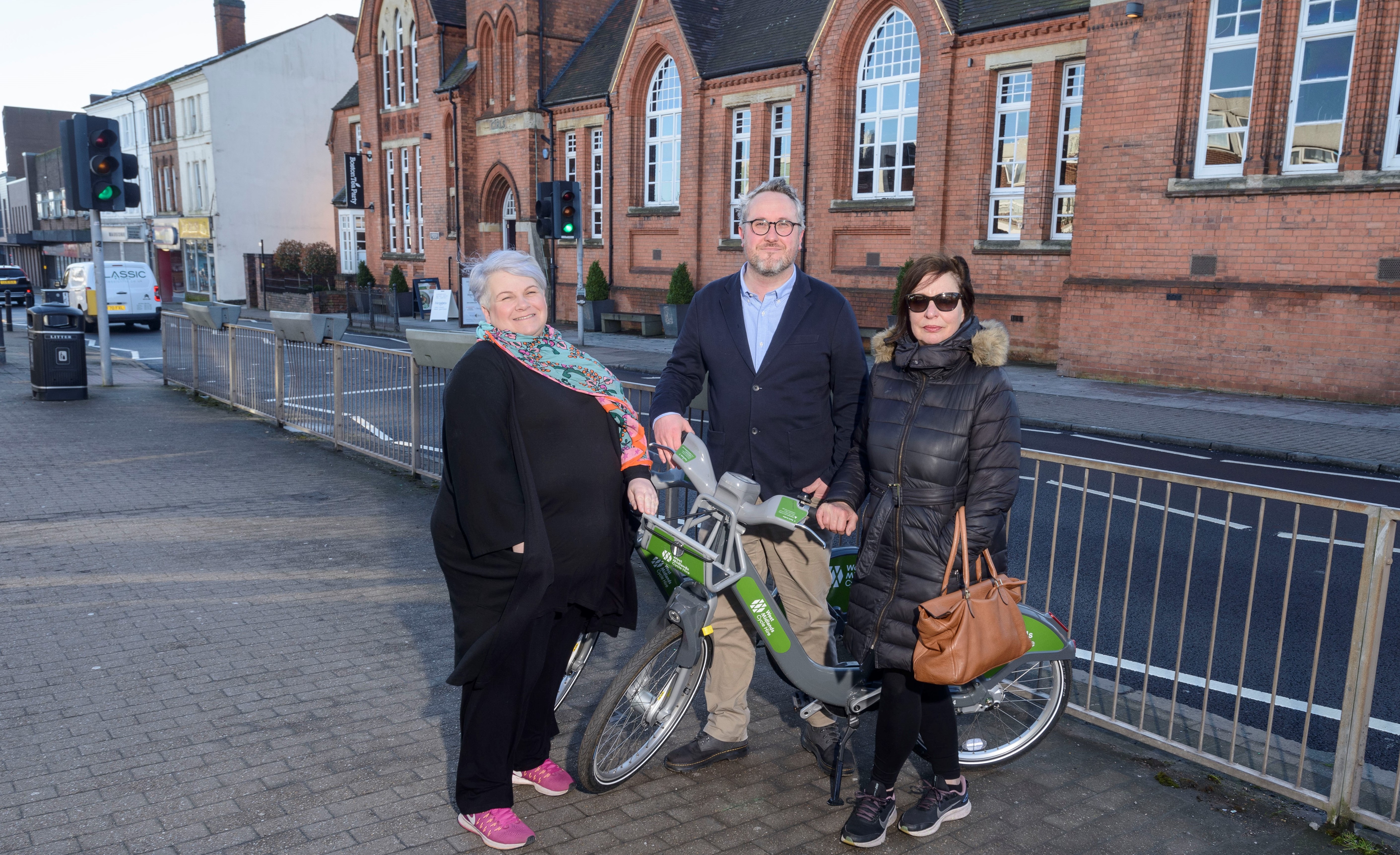 Kate Smart (Harborne BID), Adam Tranter (West Midlands cycling and walking commissioner and cllr Jayne Francis (Birmingham City Council)