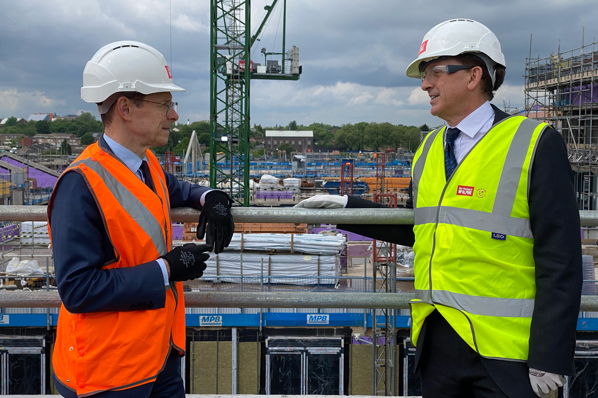 Andy Street, Mayor of the West Midlands (left) and Sir Nigel Wilson, CEO of L&G at the Good-Yards housing development in Birmingham's Jewellery Quarter