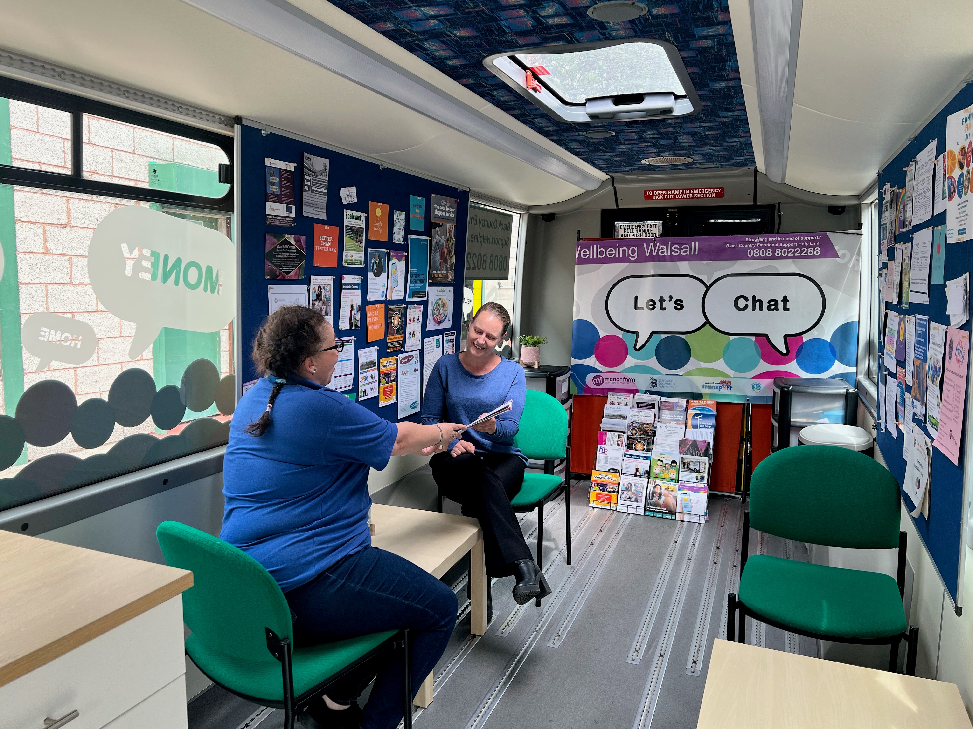 One of the Let's Chat buses offering a focal point for conversations, advice and assistance for people at risk of loneliness
